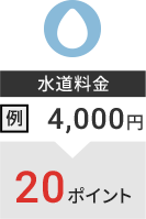 水道料金 例：4,000円→20ポイント