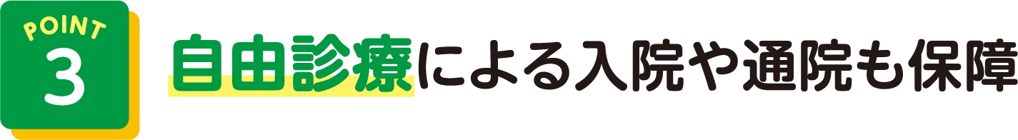 POINT3 自由診療による入院や通院も保障